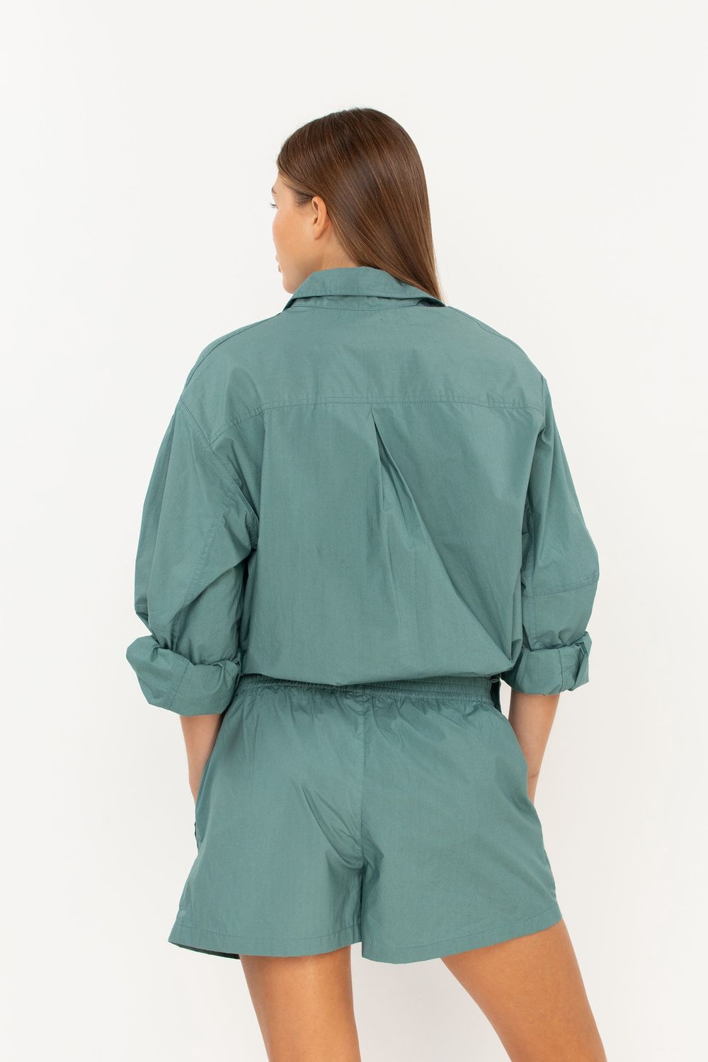 Mikoh - Alki High Waisted Poplin Shorts Aqua