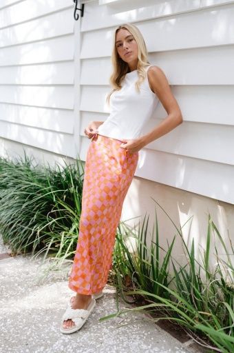 Briton Court - TIFFANY SKIRT, Colour: CHECKER PINK, Size: XS