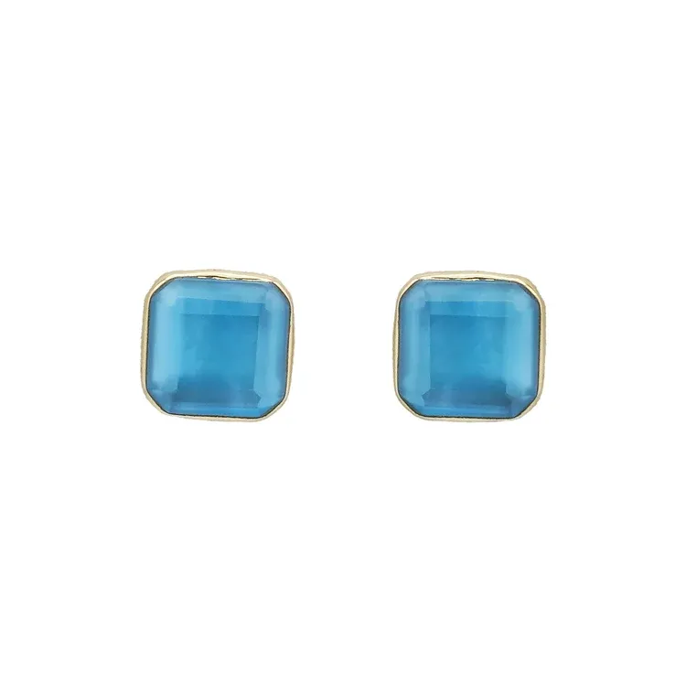 Marcia Moran - Isadora Stud Earrings, Colour: Blue Topaz