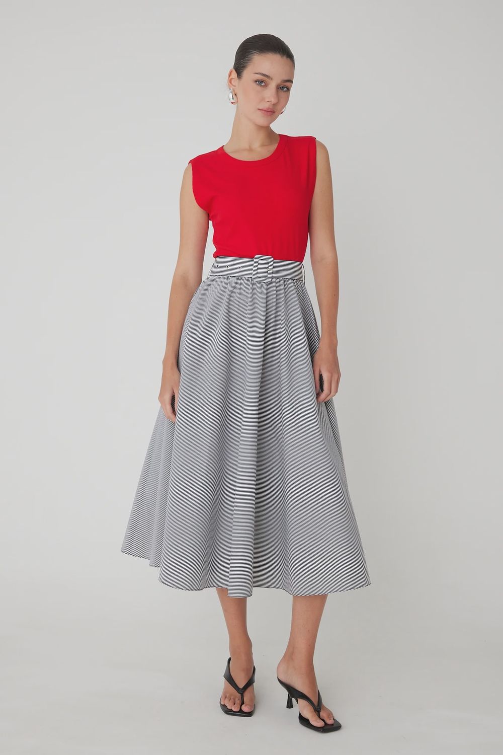 JS71 - Collette Cotton Blend Dress Red/Black