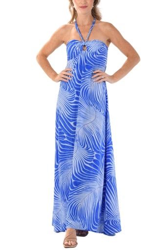 Walker & Wade - Byron Bay Dress In Electric Blue Fern, Size: XS