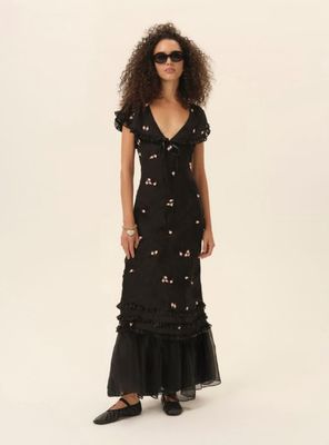 For Love &amp; Lemons - Rose Vine Maxi Dress Black