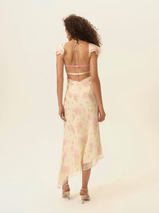 For Love &amp; Lemons - Rue Midi Dress Soft Yellow