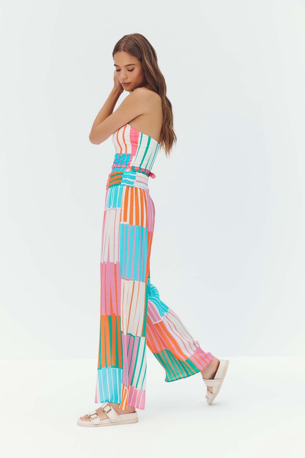 Hutch - Eliza Pants Cover-up Fuchsia Multi Playful Stripe