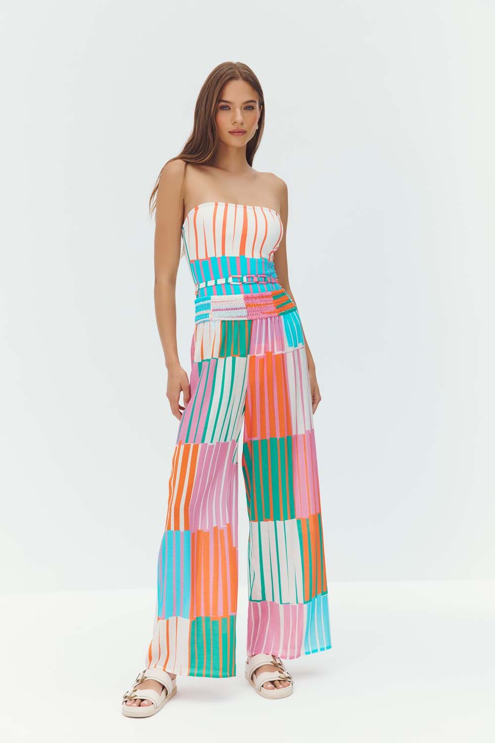 Hutch - Eliza Pants Cover-up Fuchsia Multi Playful Stripe