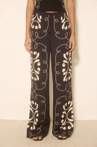 MON RENN - Savanna Pant, Colour: black savanna, Size: XS