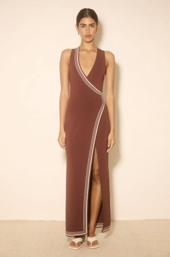 MON RENN - Esplanade Knit Dress Raisin