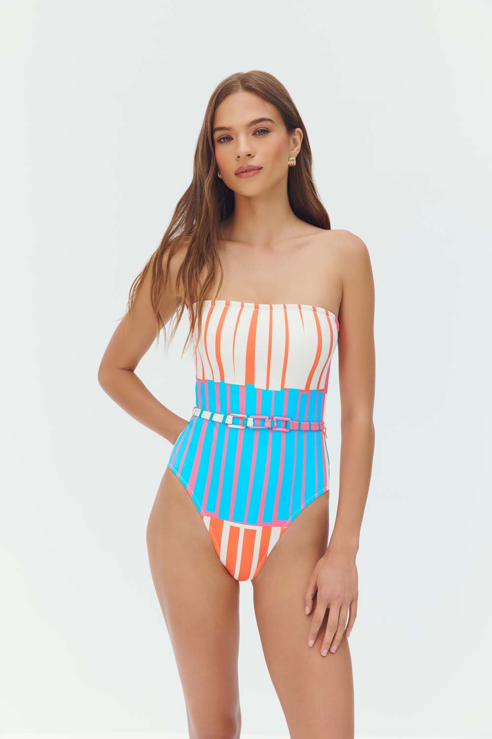 Hutch - Vivi One Piece Fuchsia Multi Playful Stripes