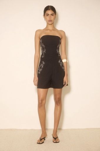 MON RENN - Zahra Embroidered Short Midnight Black