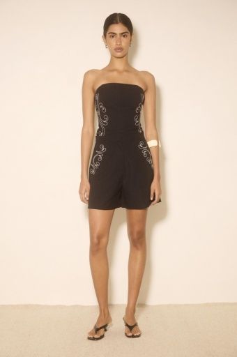 MON RENN - Zahra Embroidered Short Midnight Black