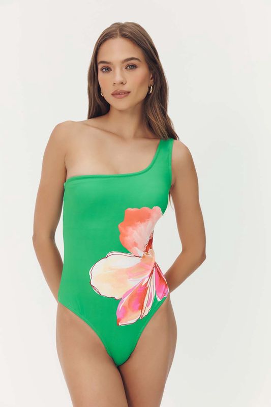 Hutch - Stella One Piece Green Watercolor Lotus Trellis