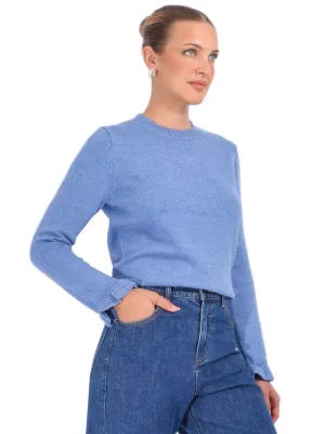 Drew - Erin Crew Neck Sleeve Ruffle Blue