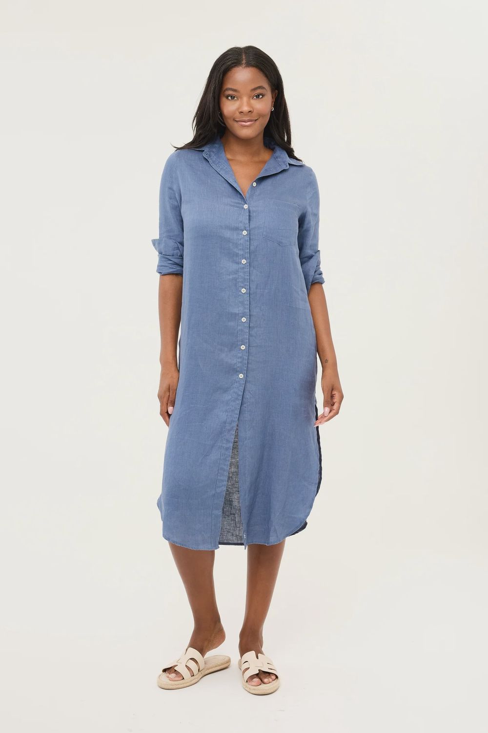 Hiho - Maxi Shirtdress Vintage Indigo