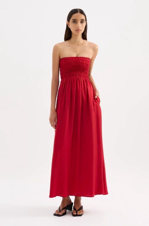 Nude Lucy - Zuri Tencel Maxi Dress Vermillion