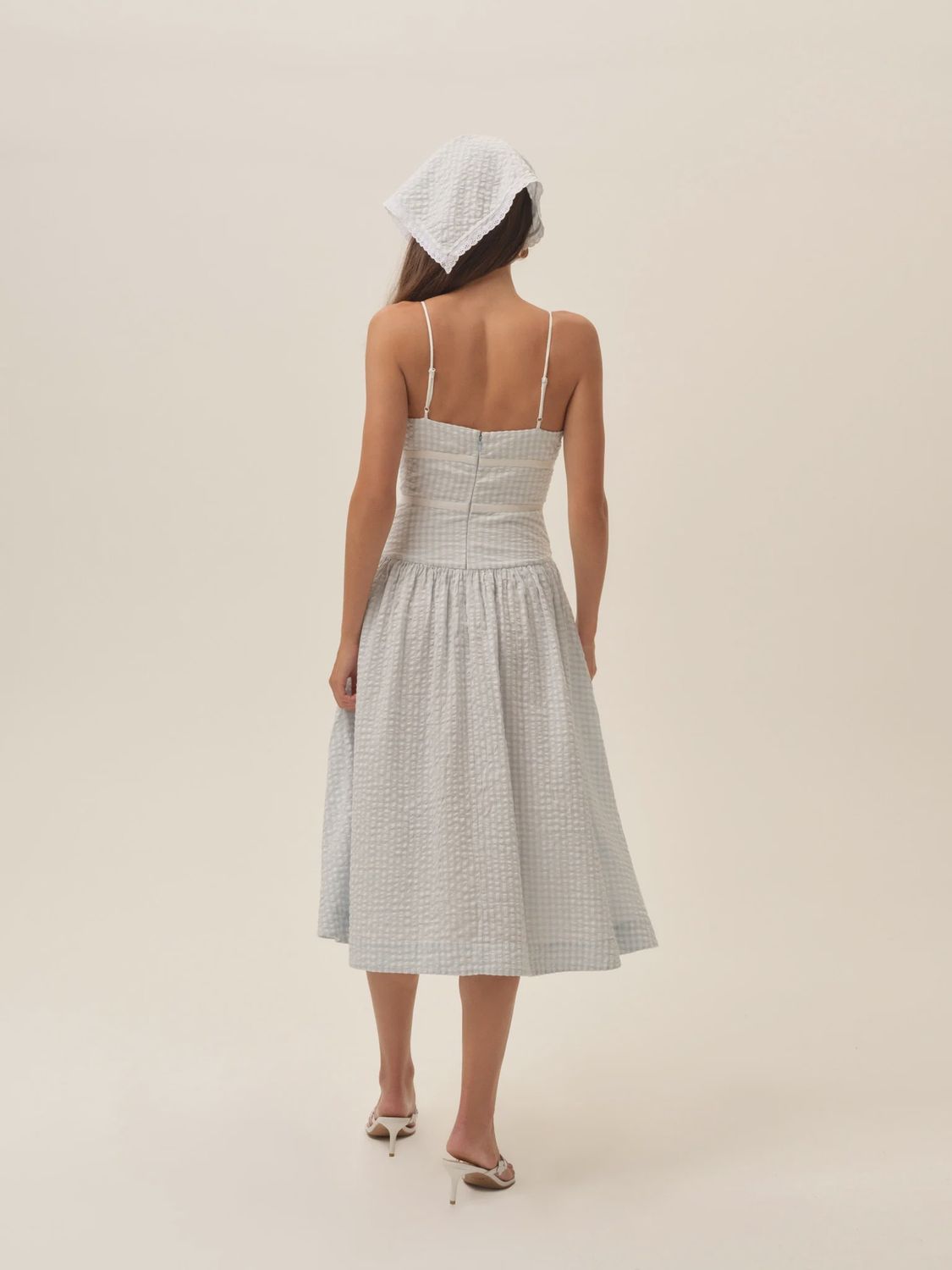 For Love &amp; Lemons - Georgia Gingham Midi Dress Blue