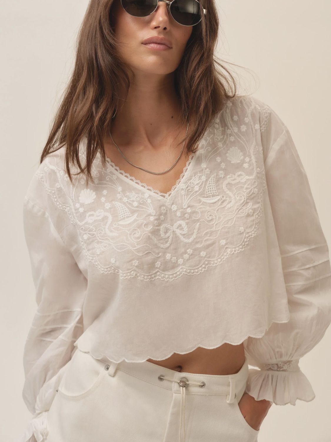 For Love &amp; Lemons - Agnes Blouse White