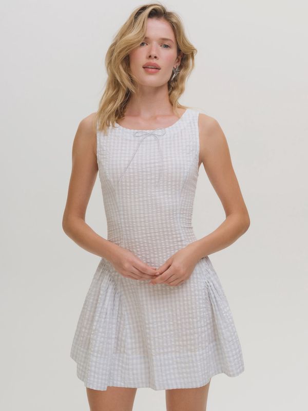 For Love &amp; Lemons - Scotch Bonnet Gingham Mini Dress Blue