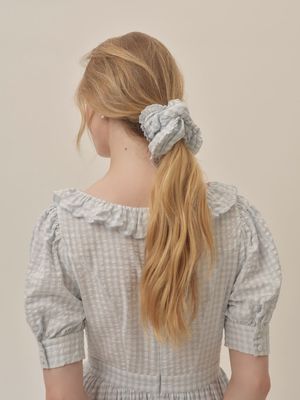 For Love &amp; Lemons - Bradford Gingham Scrunchie Blue