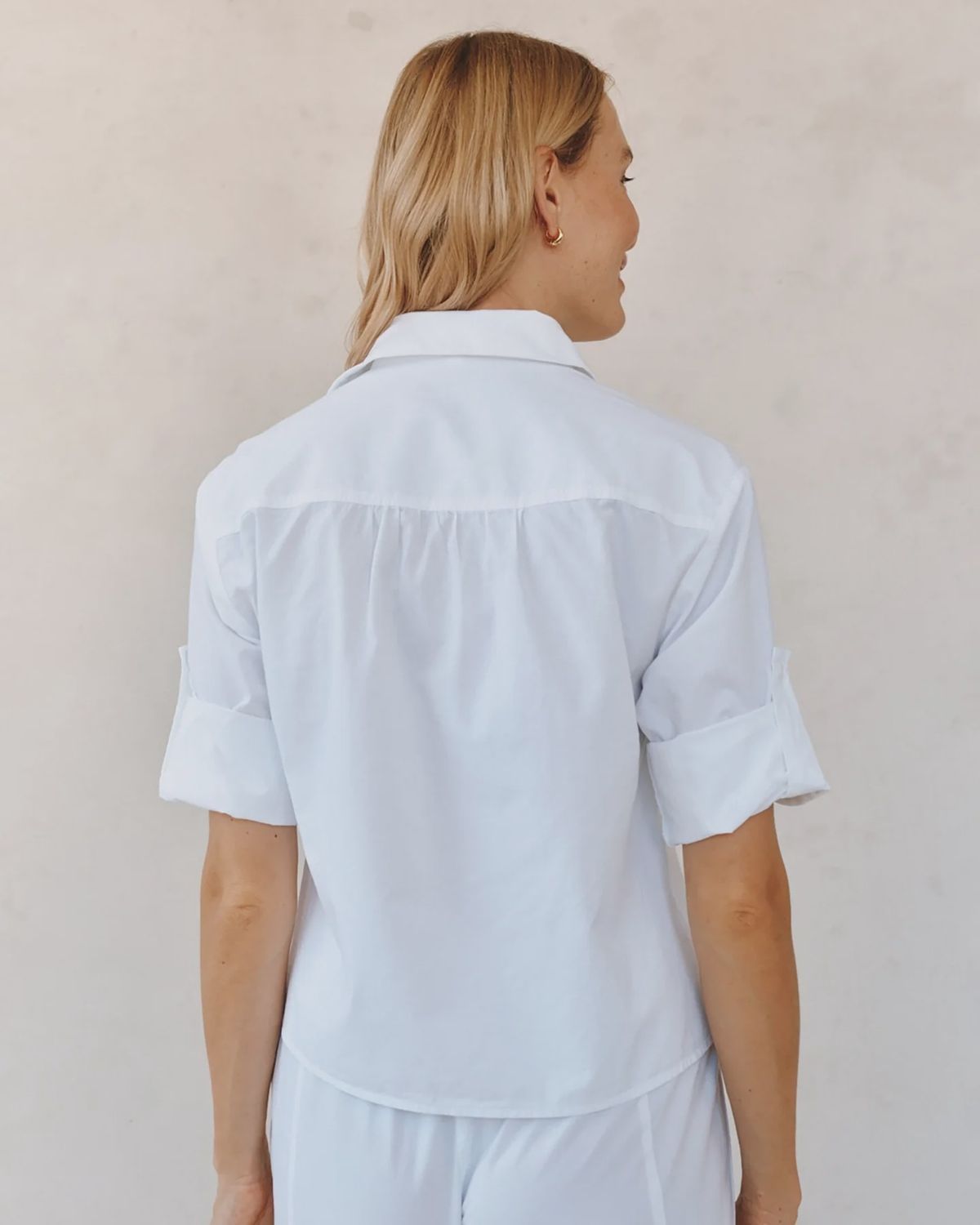 Bella Dahl - Long Sleeve Crop Utility Shirt White