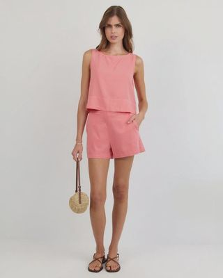 Bella Dahl - Catalina Clean Front Short Wild Coral