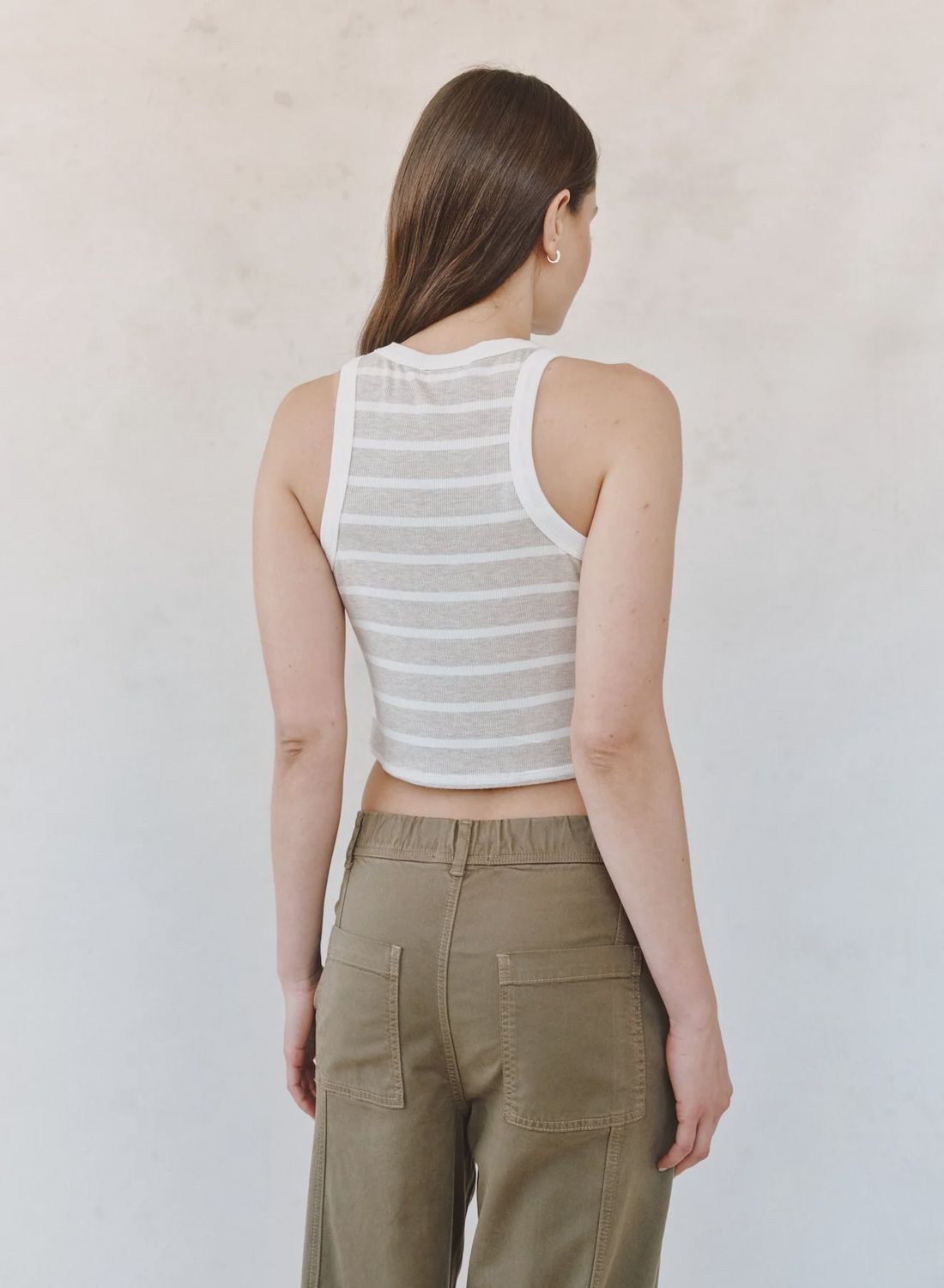 Bella Dahl - Contrast Binding Tank Sand Stripe