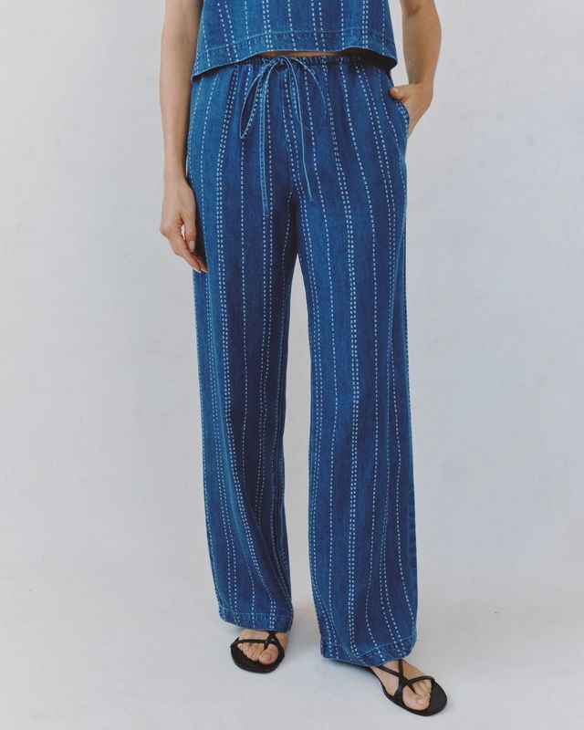 Bella Dahl - Drawstring Pant Indigo Stripe