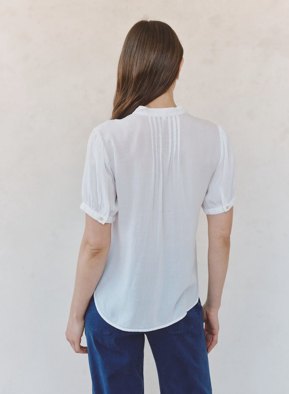 Bella Dahl - Short Sleeve Pintuck Shirt White
