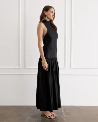 Aqua Blu - Alina Maxi Dress Fonce Black