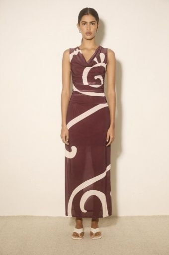 Mon Renn - Sierra Dress in Plum Swirl, Size: XS