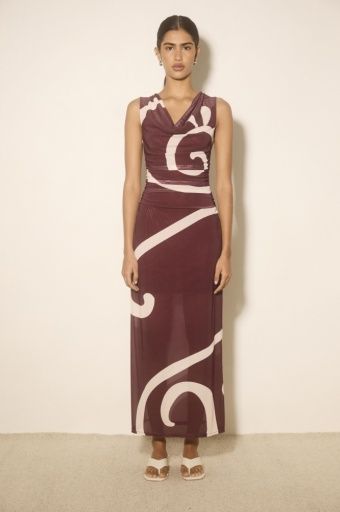 Mon Renn - Sierra Dress in Plum Swirl, Size: XS