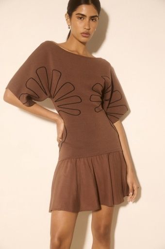 Mon Renn - Venture Knit Mini Dress Cacao