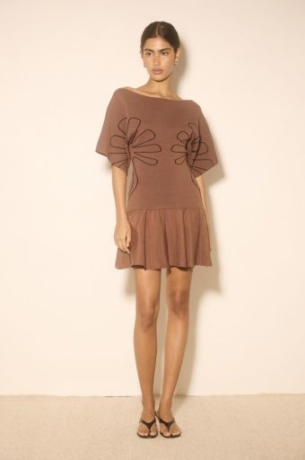 Mon Renn - Venture Knit Mini Dress Cacao, Size: XS