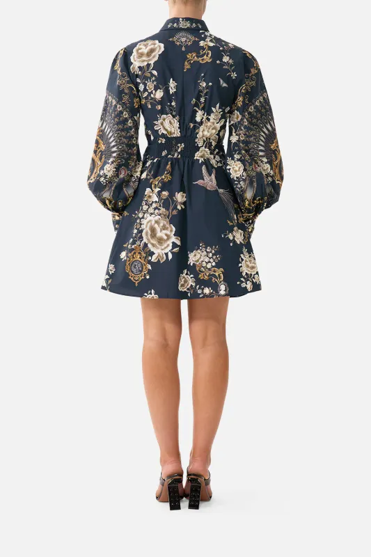Camilla - Short Waist Tie Shirt Dress Flamenco Folklore