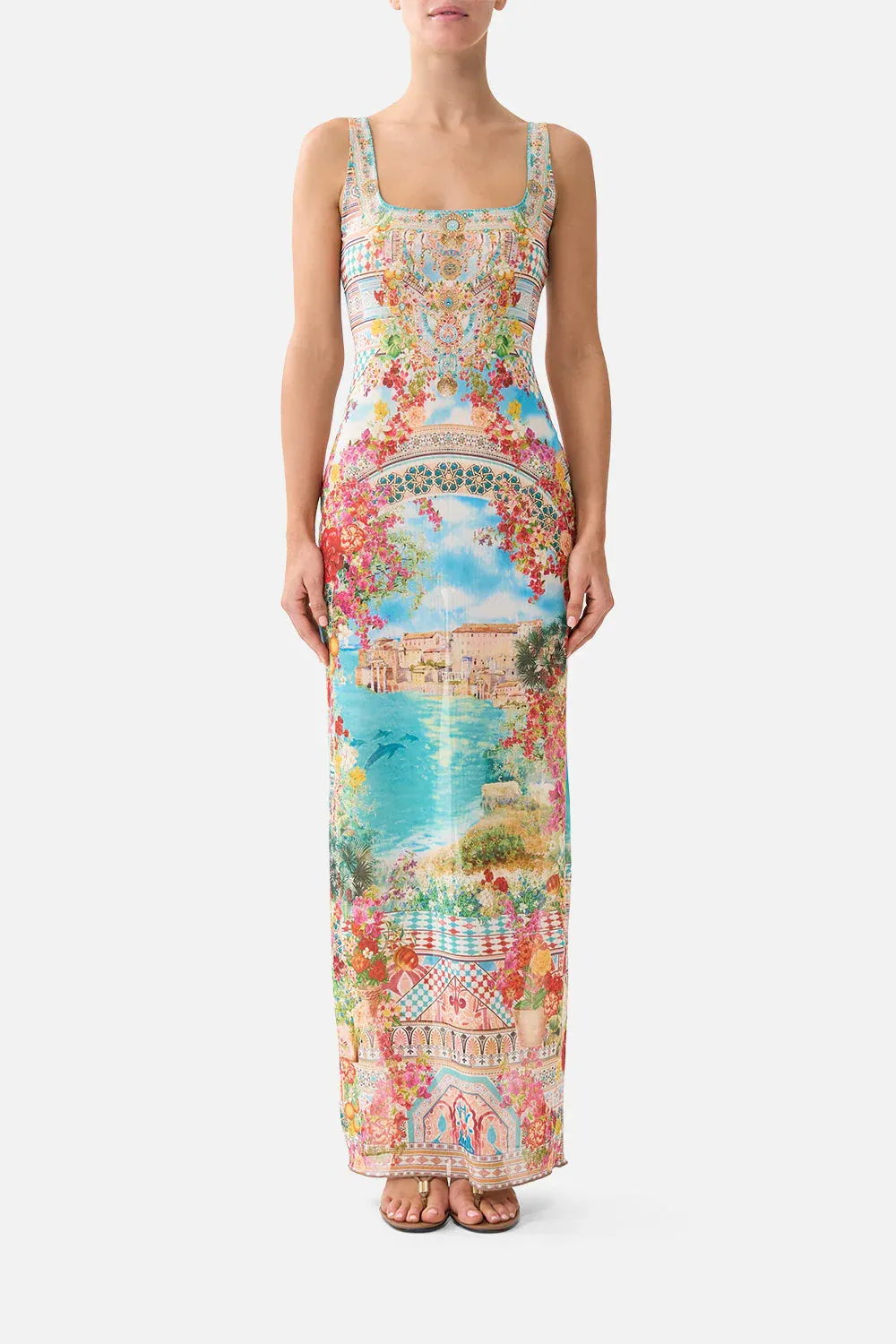 Camilla - Square Neck Beach Maxi Dress Meet Me in Mallorca