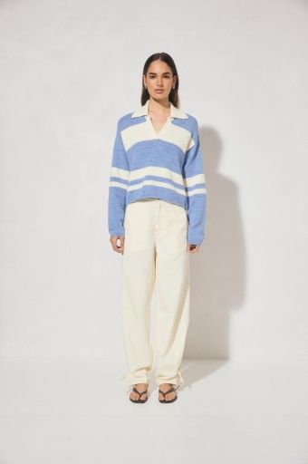 Mon Renn - Cosmo Knit Jumper, Colour: Blue/Cream Stripe, Size: S