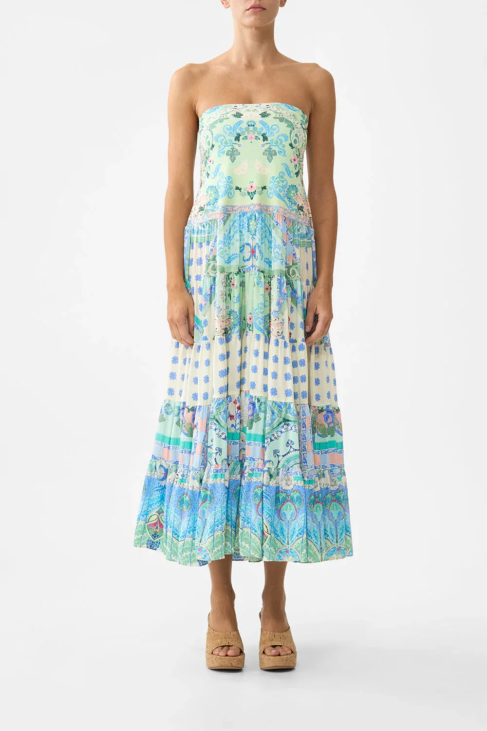 Camilla - Jersey Spliced Tiered Skirt Midsummer Mosaics