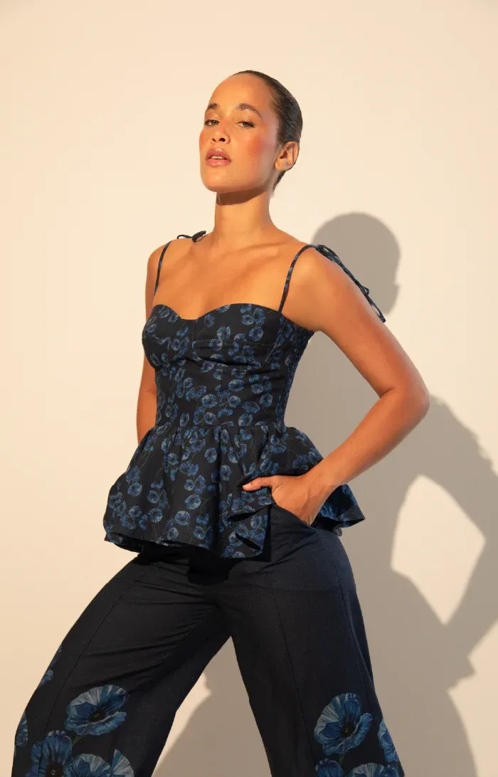 Kleid - Camile Top Dark Blue Poppy