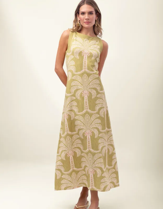 Spartina 449 - Madolyn Midi Dress Castillo Green Palms