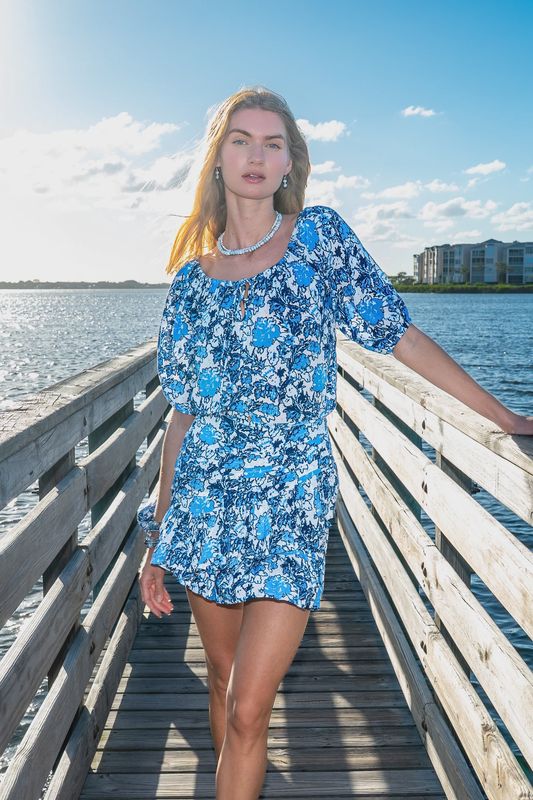 Sea Luster - Annie Mini Skirt Costal Blue