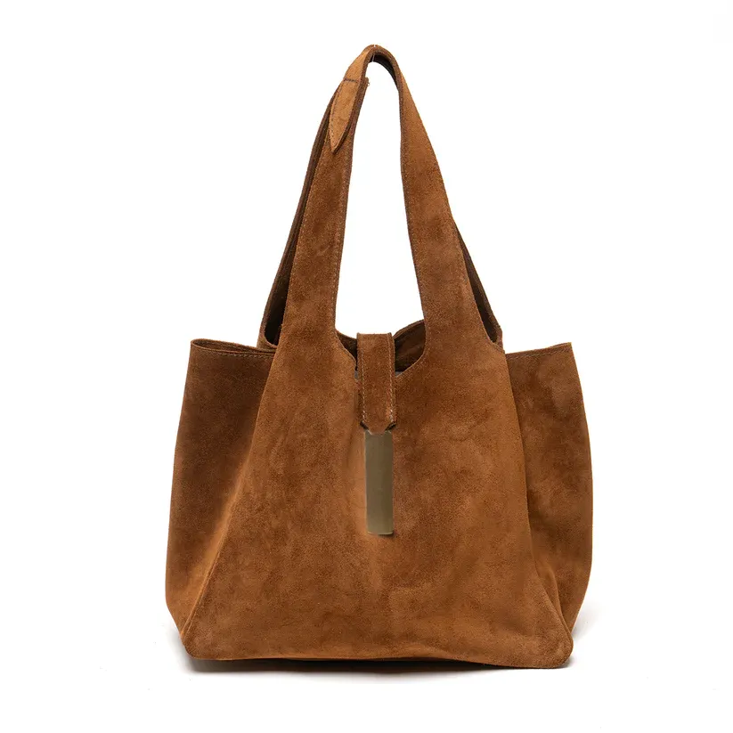 Laggo Inc. - Jane Suede Purse, Colour: Chestnut