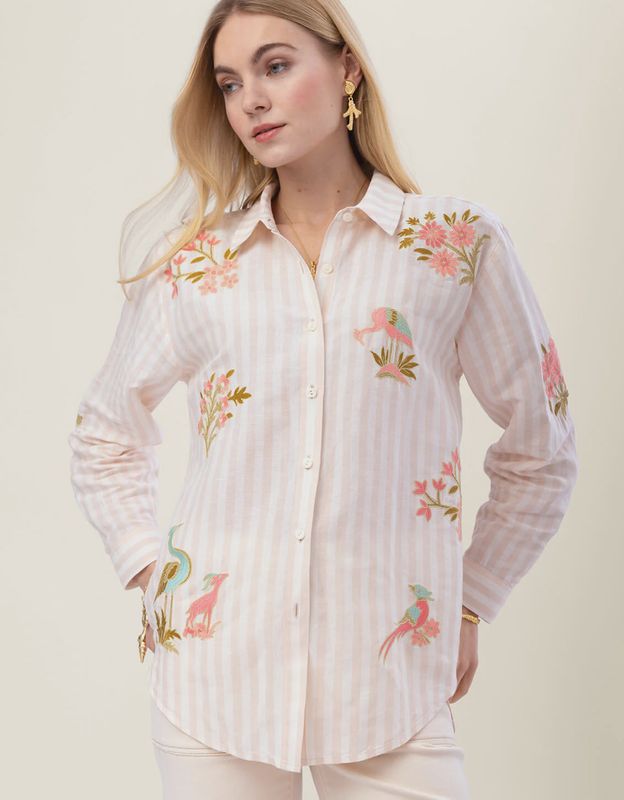 Spartina 449 - Aida Buttonfront Shirt Castillo Blush Stripe