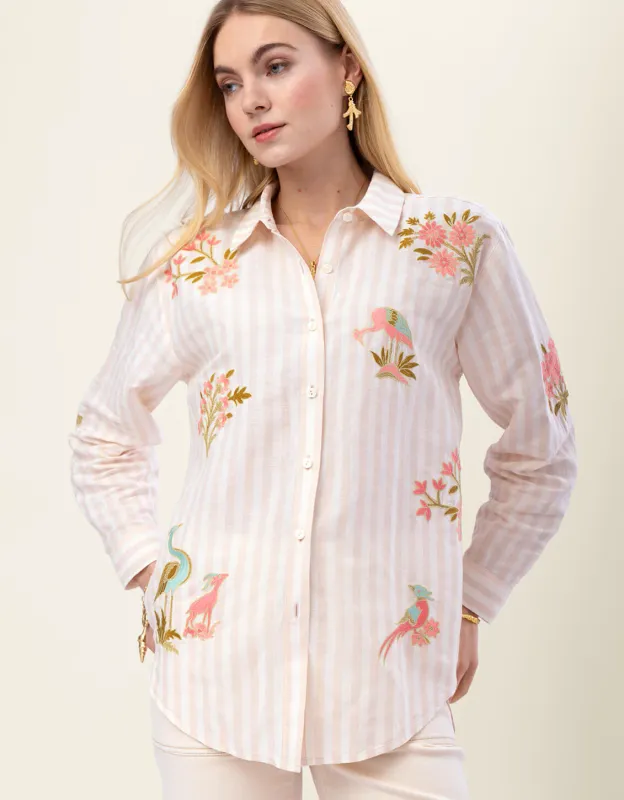Spartina 449 - Aida Buttonfront Shirt Castillo Blush Stripe