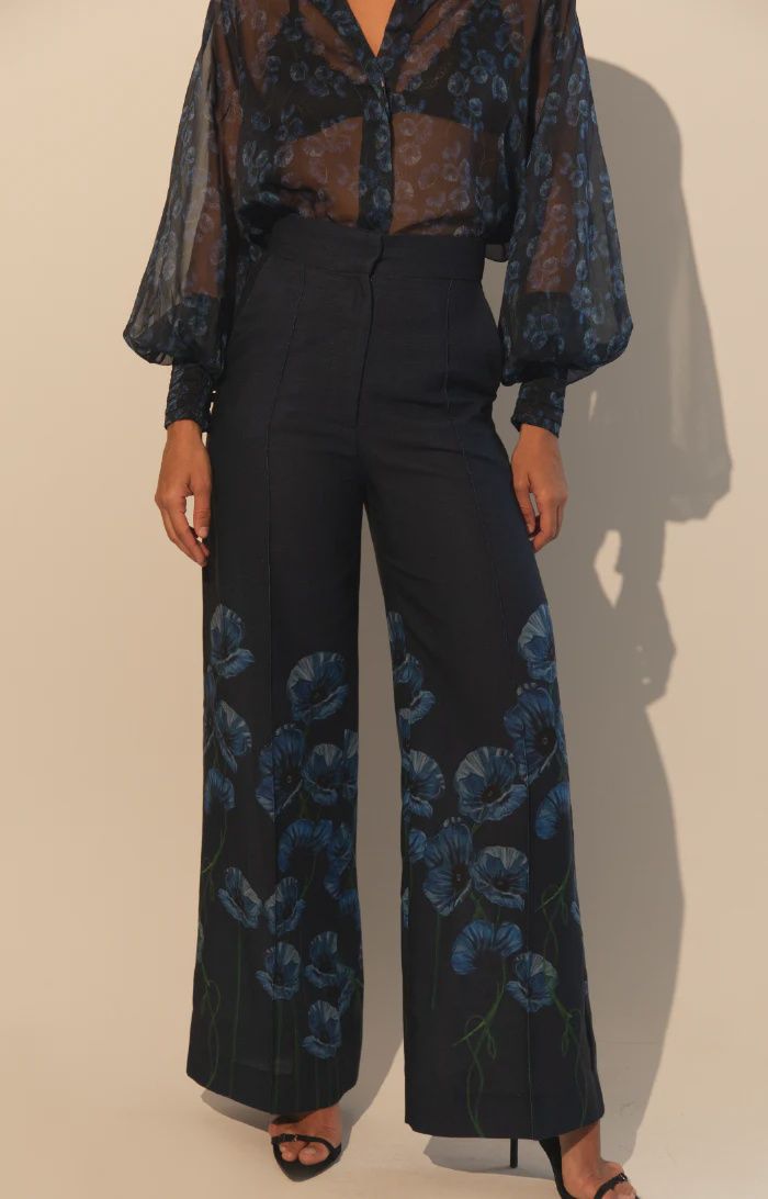 Kleid - Palazzo Pants Dark Blue Garden