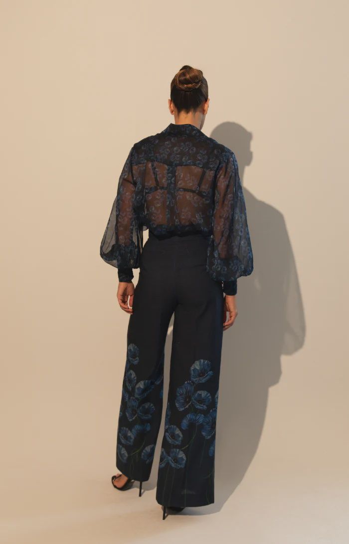 Kleid - Palazzo Pants Dark Blue Garden
