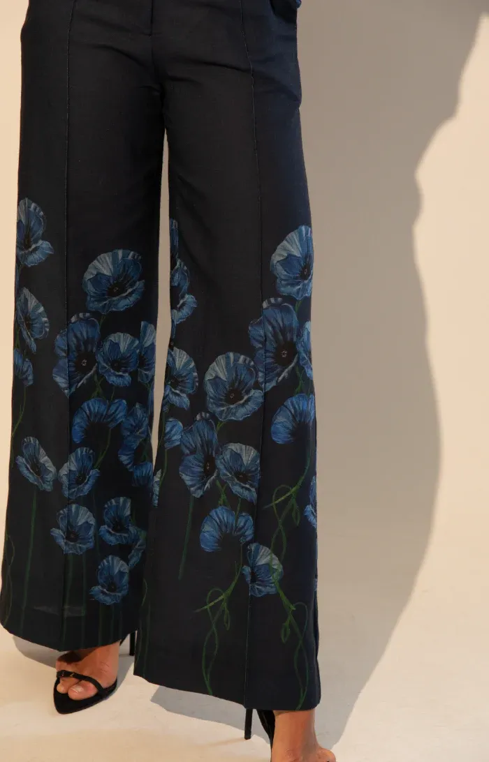 Kleid - Palazzo Pants Dark Blue Garden