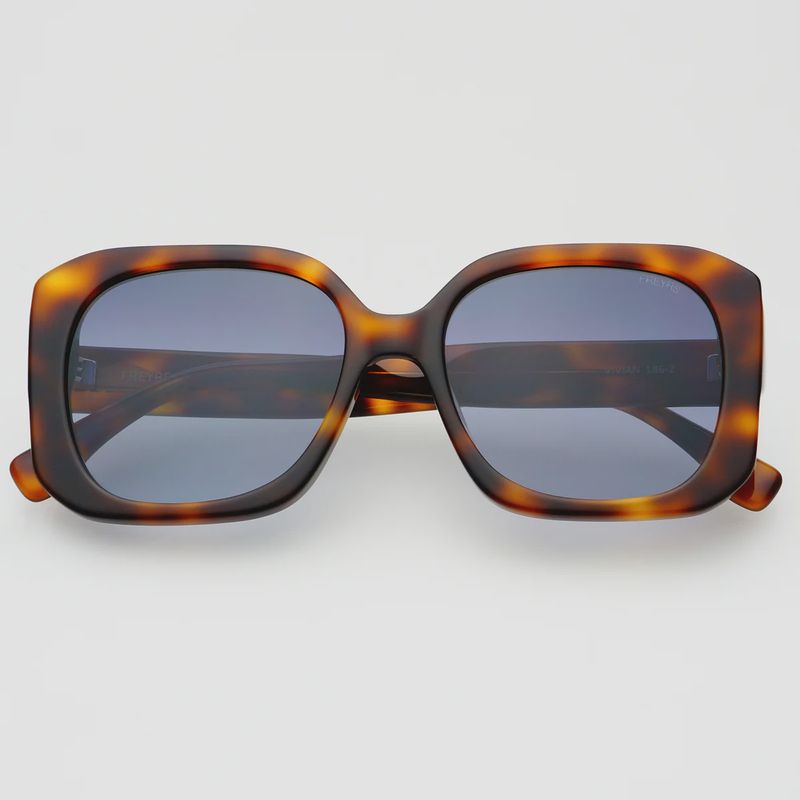 FREYRS Eyewear - Vivian Acetate Womens Octagonal Sunglasses - Brown Tortoise