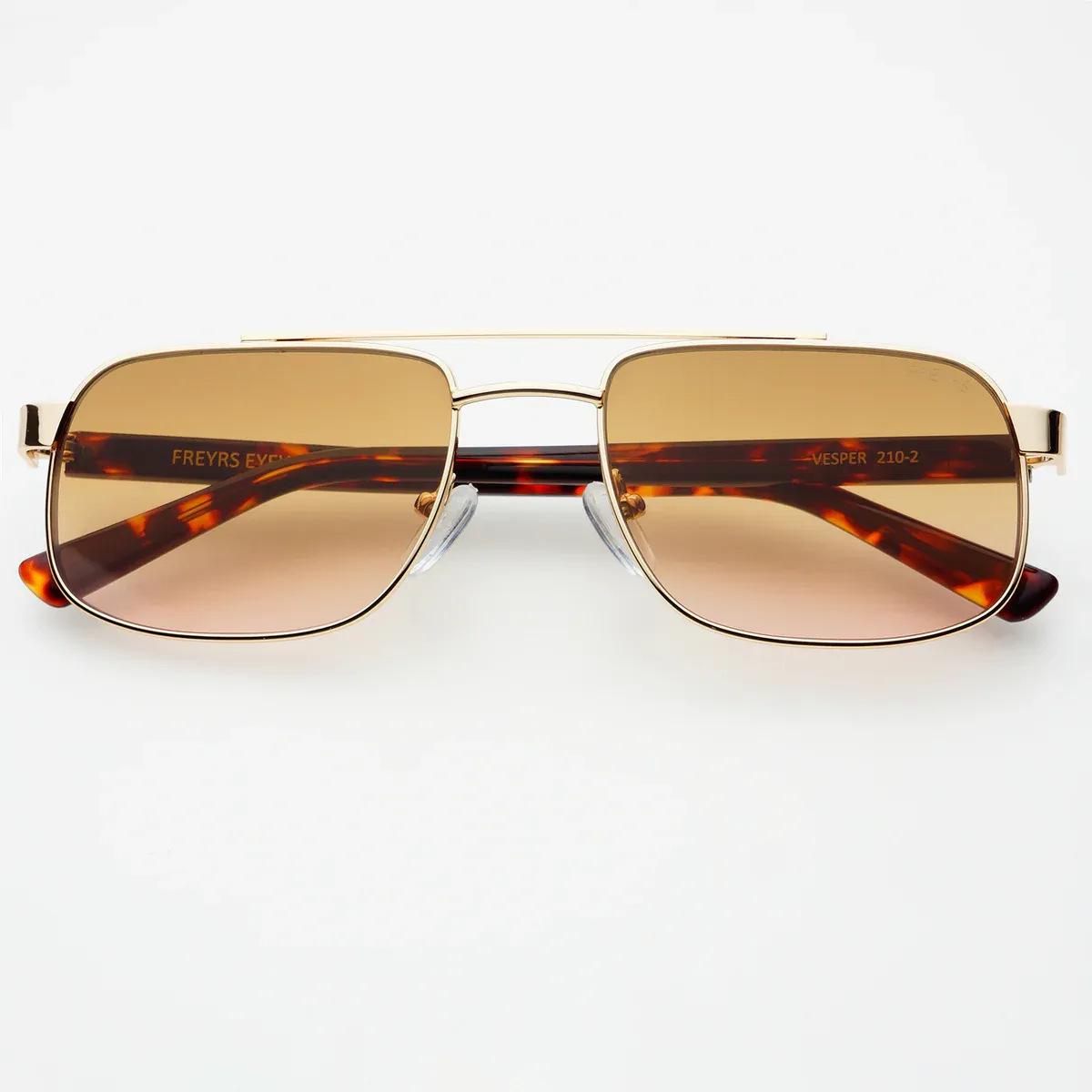 FREYRS - Vesper Aviator Sunglasses - Gold / Brown Pink