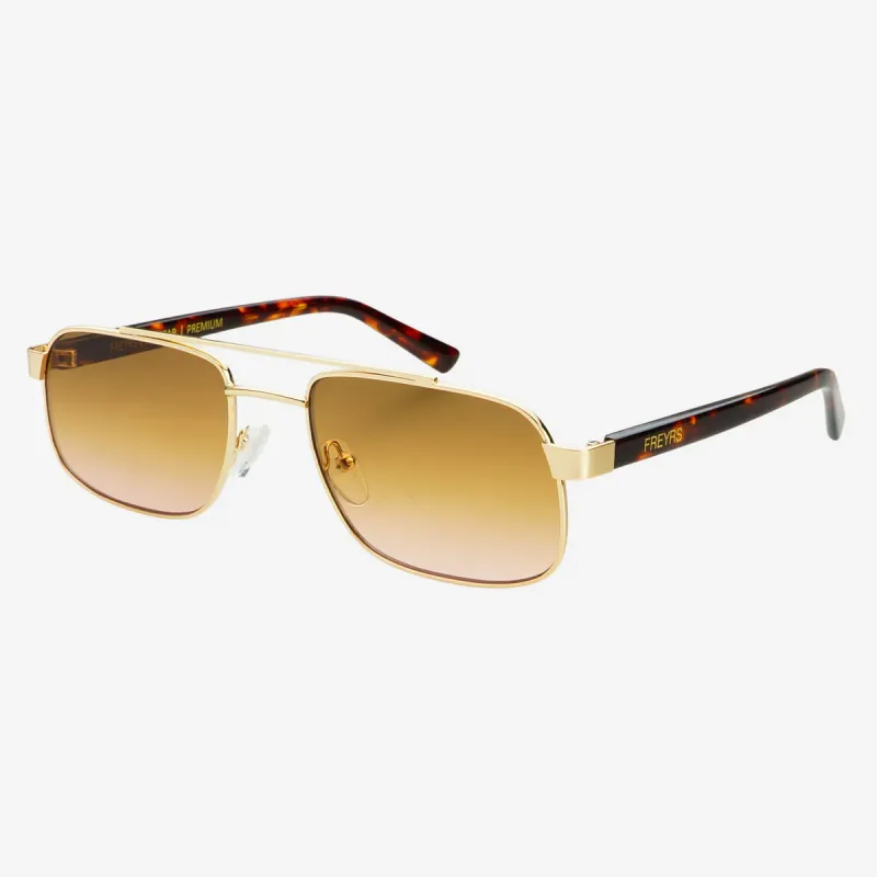 FREYRS - Vesper Aviator Sunglasses - Gold / Brown Pink