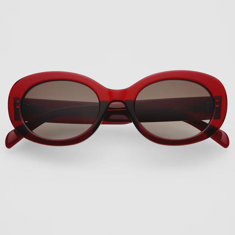 FREYRS Eyewear - Aria Acetate Womens Oval Sunglasses - Dark Cherry