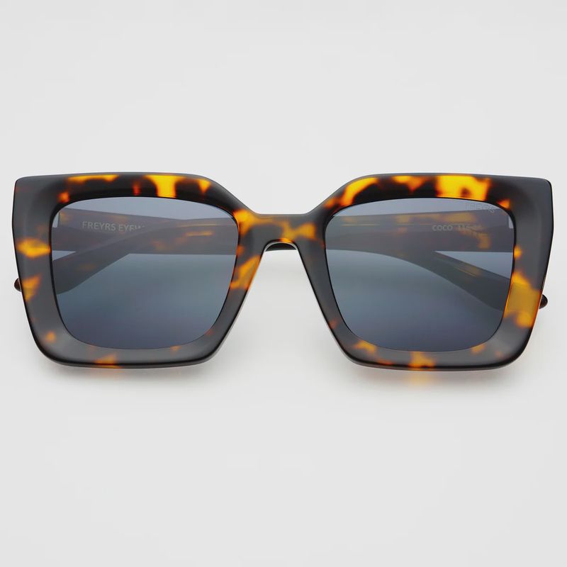 FREYRS Eyewear - Coco Acetate Womens Square Sunglasses - Tortoise / Gray